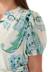 Plus Button Front Midi Dress