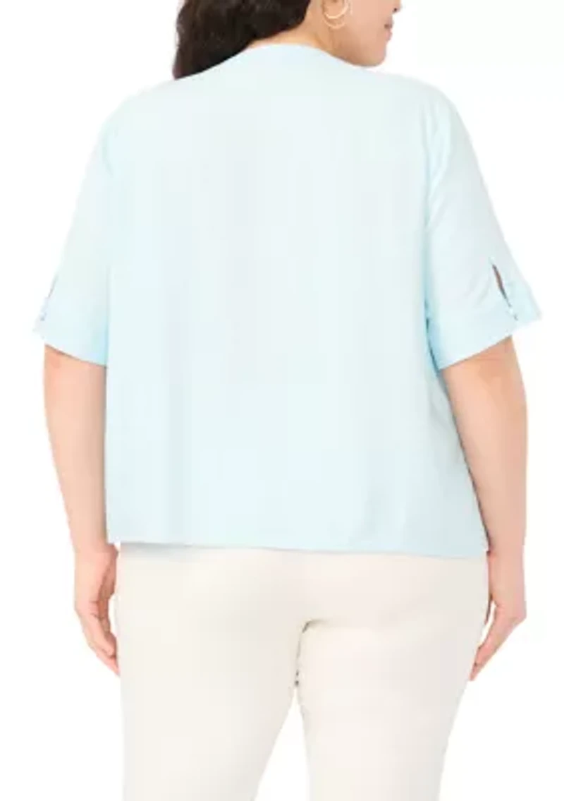 Plus Short Sleeve Camp Shirt
