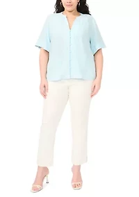 Plus Short Sleeve Camp Shirt