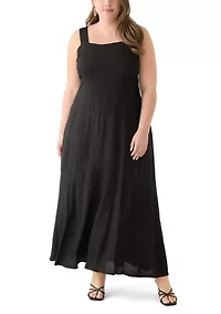 Plus Four Tier Maxi Dress