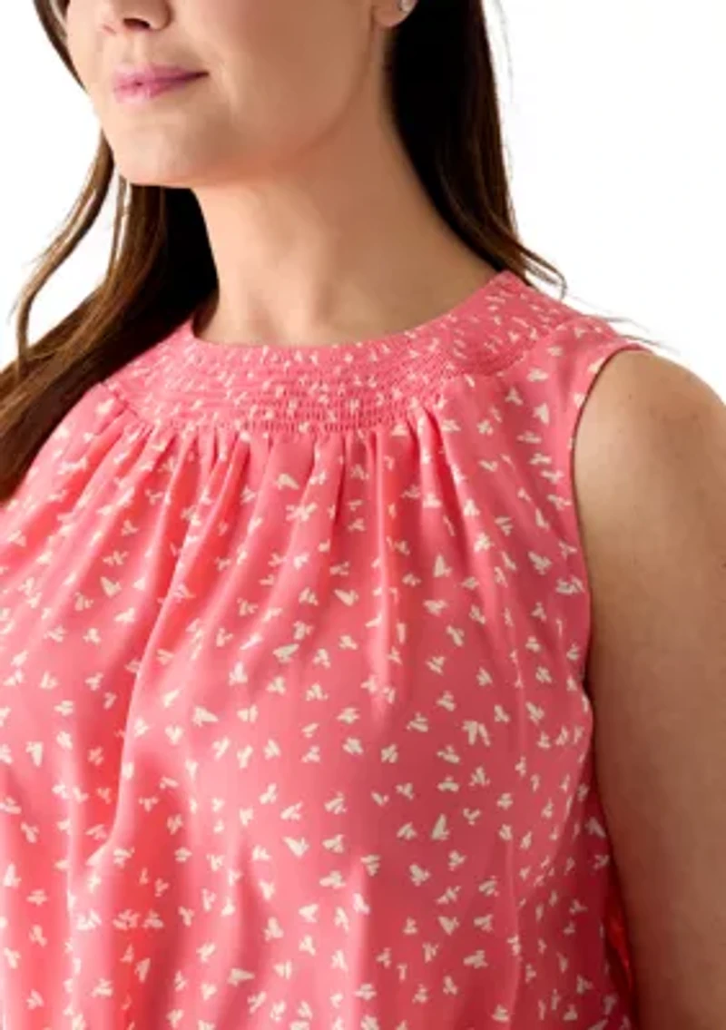 Plus Sleeveless Elastic Waist Mini Dress