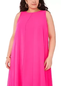 Plus Sleeveless Overlay Dress