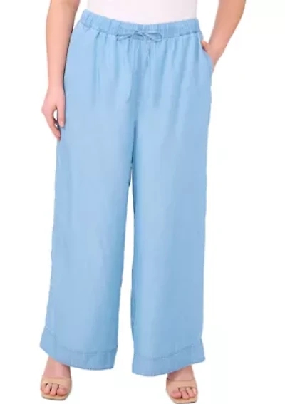 Plus Chambray Pants with Drawstring