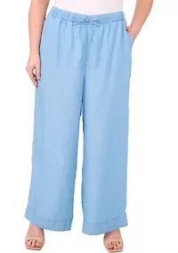 Plus Chambray Pants with Drawstring