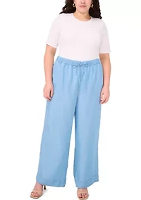 Plus Chambray Pants with Drawstring