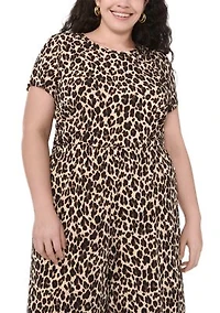 Plus Crew Neck Short Sleeve Split Back T-Shirt