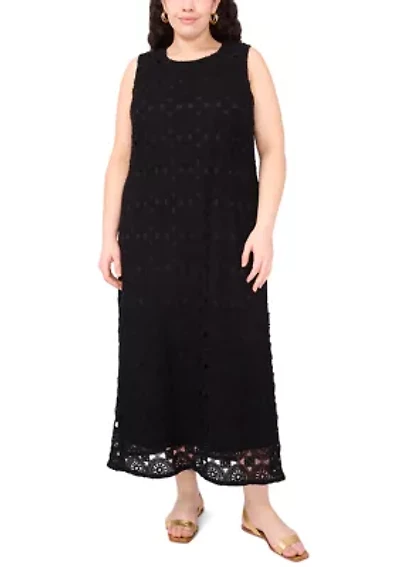 Plus Sleeveless Crochet Maxi Tank Dress