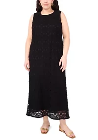 Plus Sleeveless Crochet Maxi Tank Dress