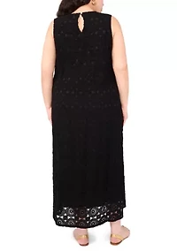 Plus Sleeveless Crochet Maxi Tank Dress