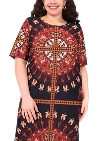 Plus Short Sleeve Crew Maxi Dress