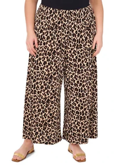 Plus Wide Leg Printed Pants