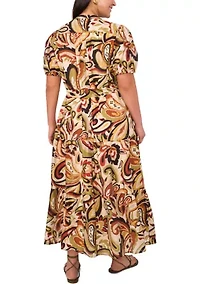 Plus Short Sleeve Front Dress with Tie