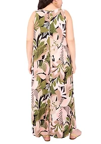 Plus Printed Sleeveless Dress