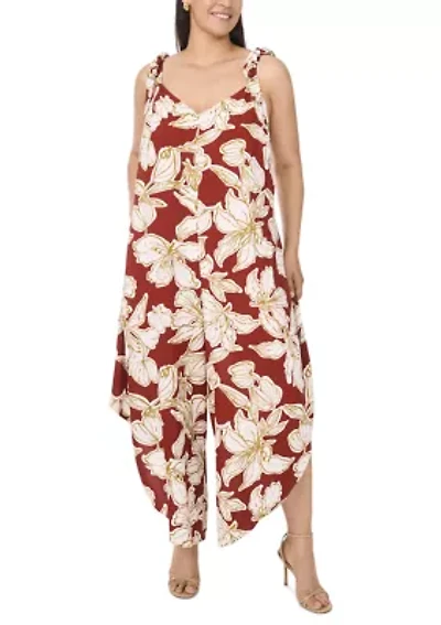 Plus Tie Shoulder Jumpsuit