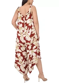 Plus Tie Shoulder Jumpsuit