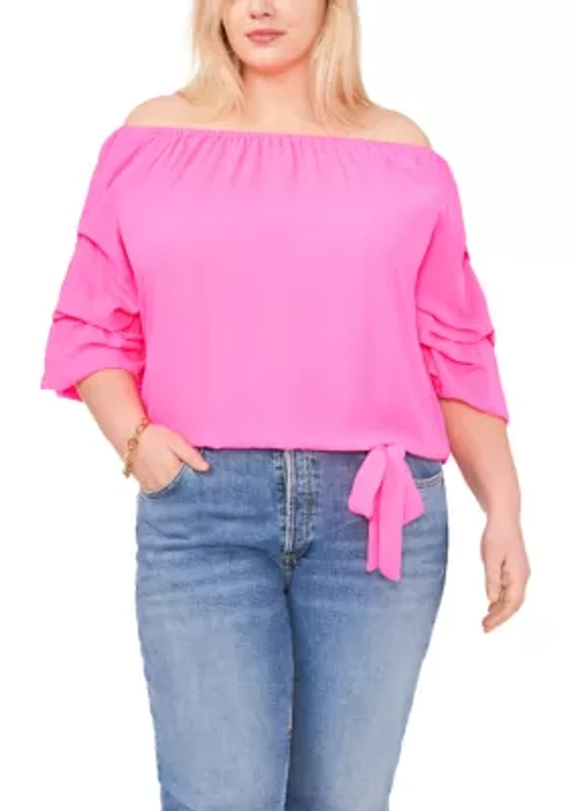 Plus Tier Sleeve Blouse