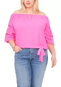 Plus Tier Sleeve Blouse