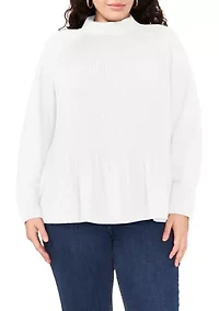 Plus Long Sleeve Tie Back Pleated Blouse
