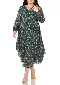 Plus Printed Maxi Dress