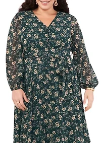 Plus Printed Maxi Dress