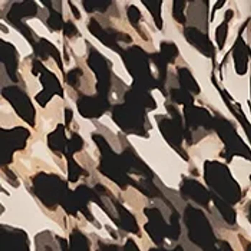 Plus Blouson Sleeve V-Neck Animal Printed Maxi Dress