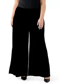 Plus Pull On Velvet Pants