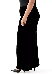 Plus Pull On Velvet Pants