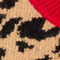 Plus Long Sleeve Crew Neck Animal Sweater