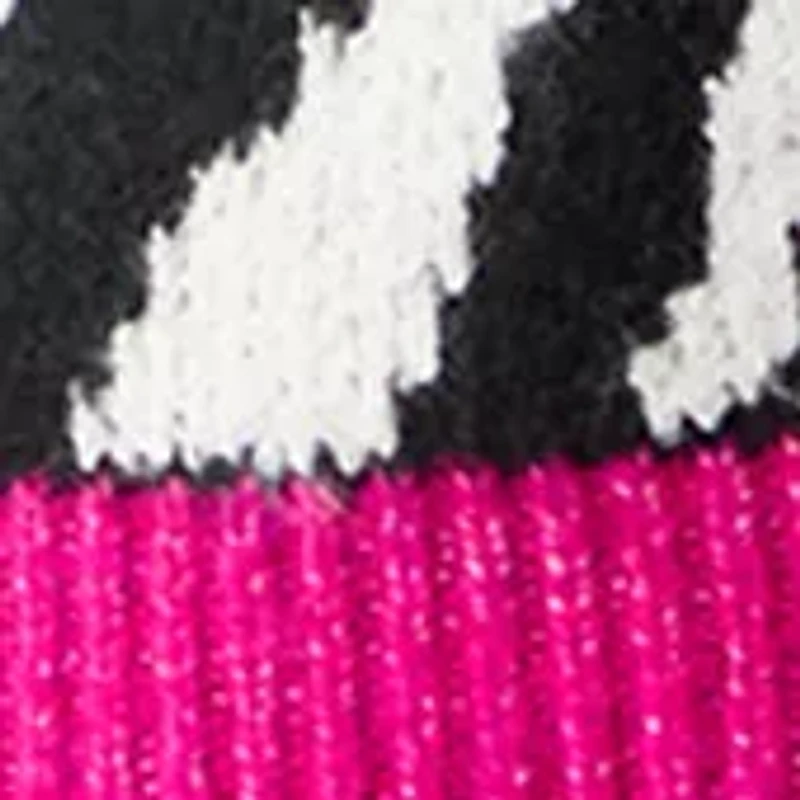 Plus Long Sleeve Crew Neck Animal Sweater