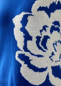 Plus Long Sleeve Crew Neck Flower Sweater