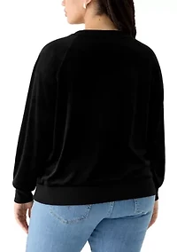 Plus Velour Crew Neck Pullover