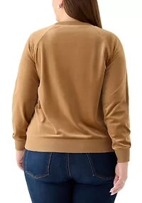 Plus Velour Crew Neck Pullover