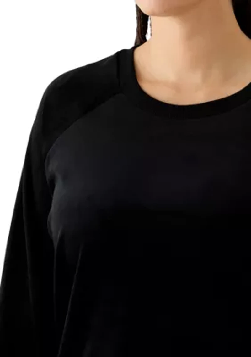 Plus Velour Crew Neck Pullover