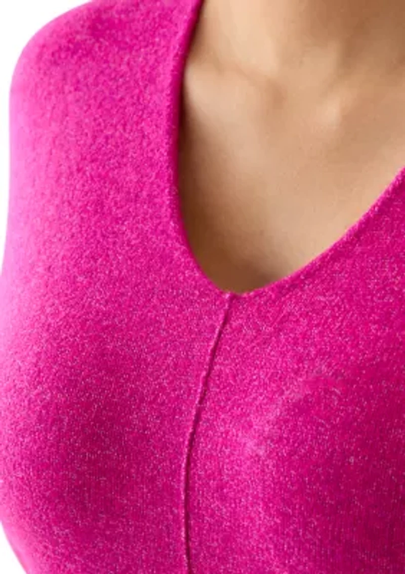 Plus Drop Shoulder Sweater with Exposed Seam