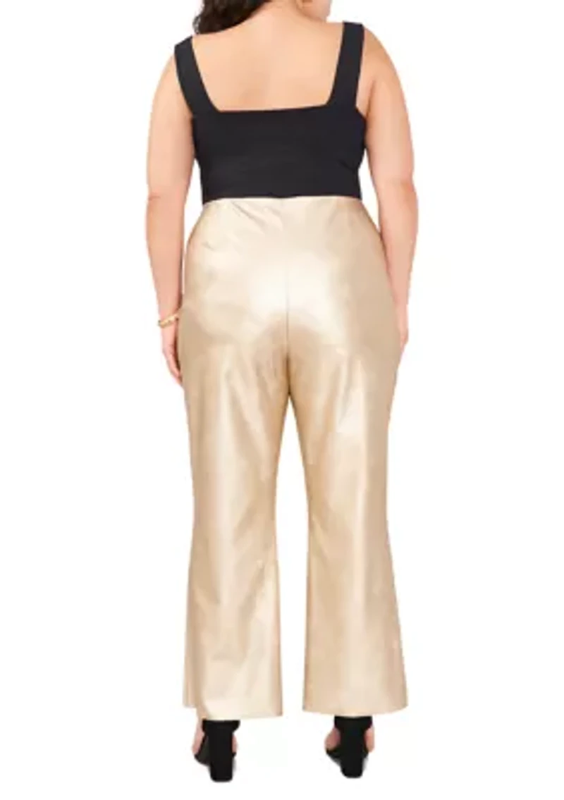 Plus Vegan Leather Pull On Pants