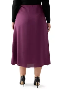 Plus Pull On Midi Skirt Sweet Plum