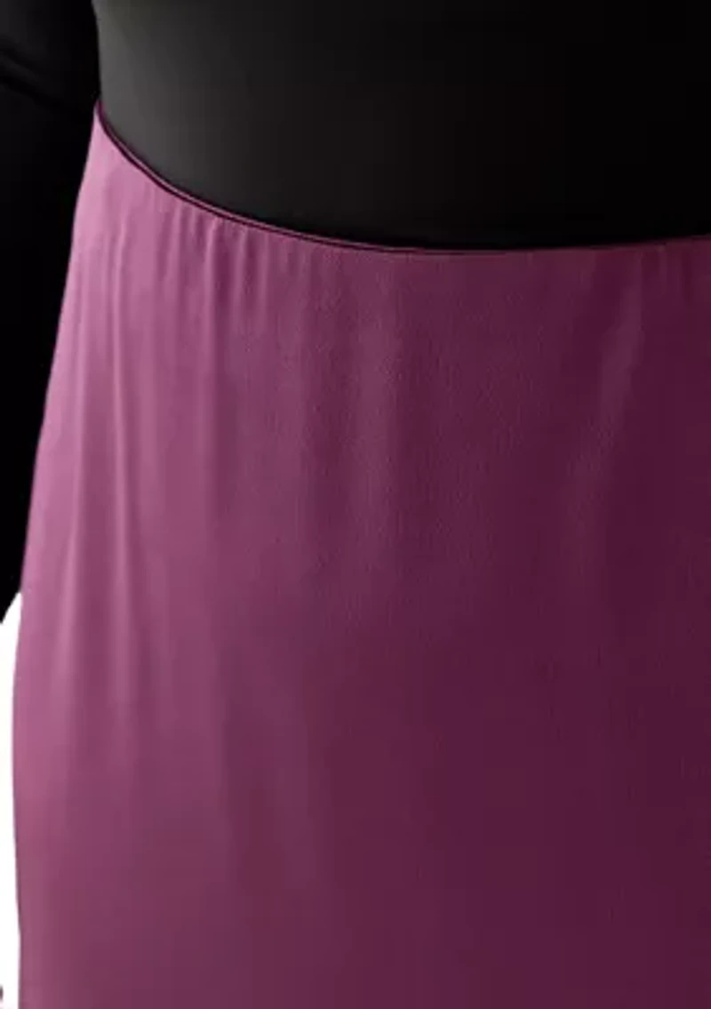 Plus Pull On Midi Skirt Sweet Plum