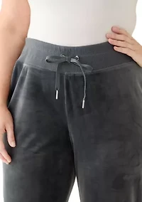 Plus Velour Pants