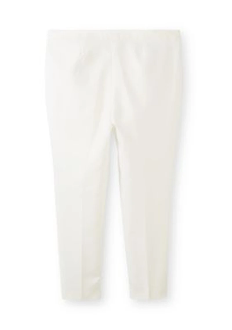 Plus Slim Cotton Double Weave Pants with Front Pockets