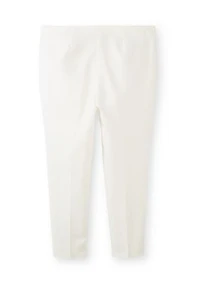 Plus Slim Cotton Double Weave Pants with Front Pockets