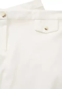 Plus Slim Cotton Double Weave Pants with Front Pockets