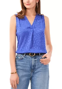 Petite V-Neck Sleeveless Blouse
