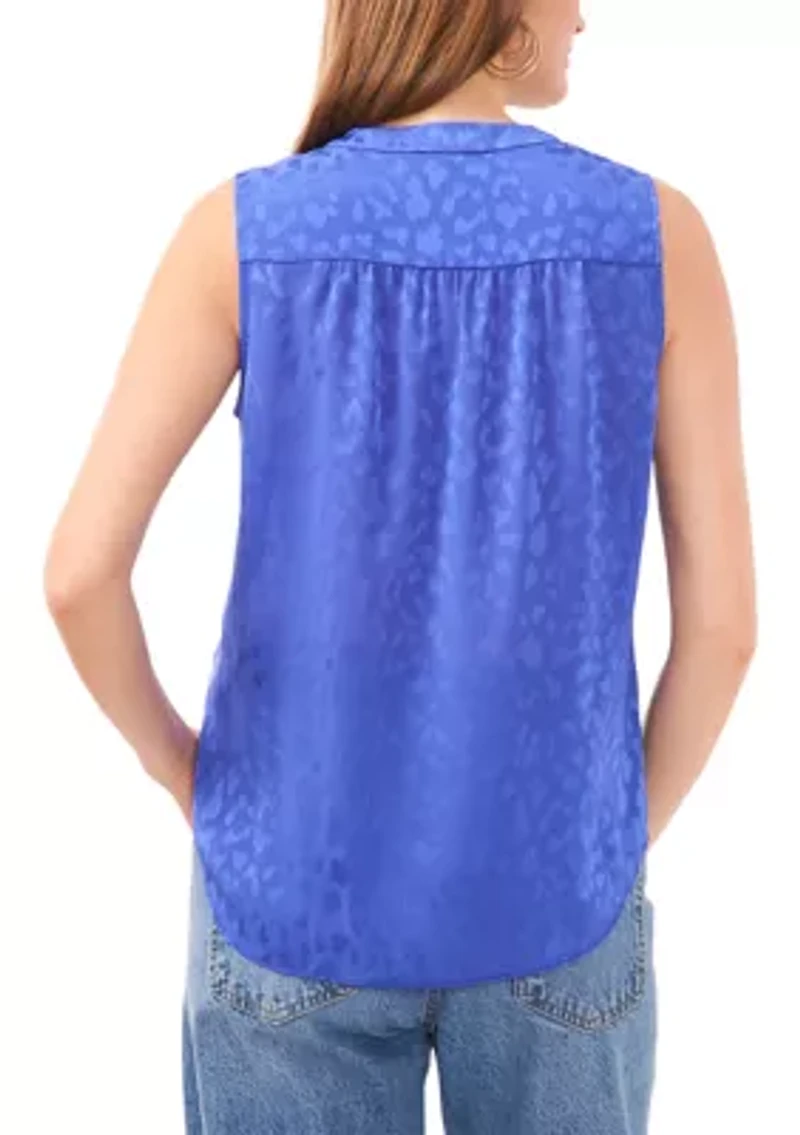 Petite V-Neck Sleeveless Blouse