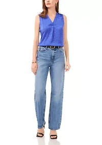Petite V-Neck Sleeveless Blouse