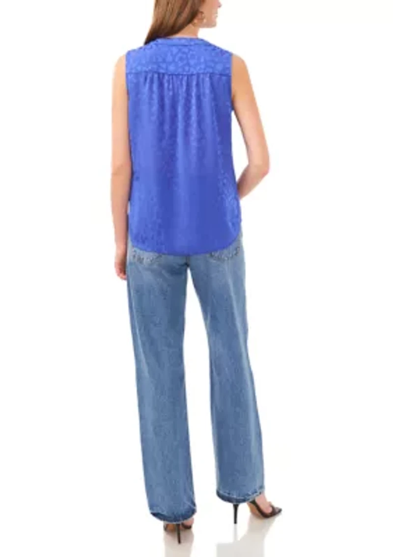Petite V-Neck Sleeveless Blouse