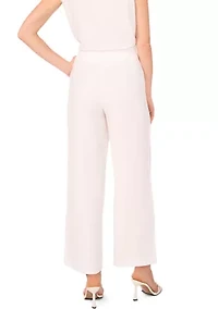 Petite Wide Leg Side Pocket Trim Pants
