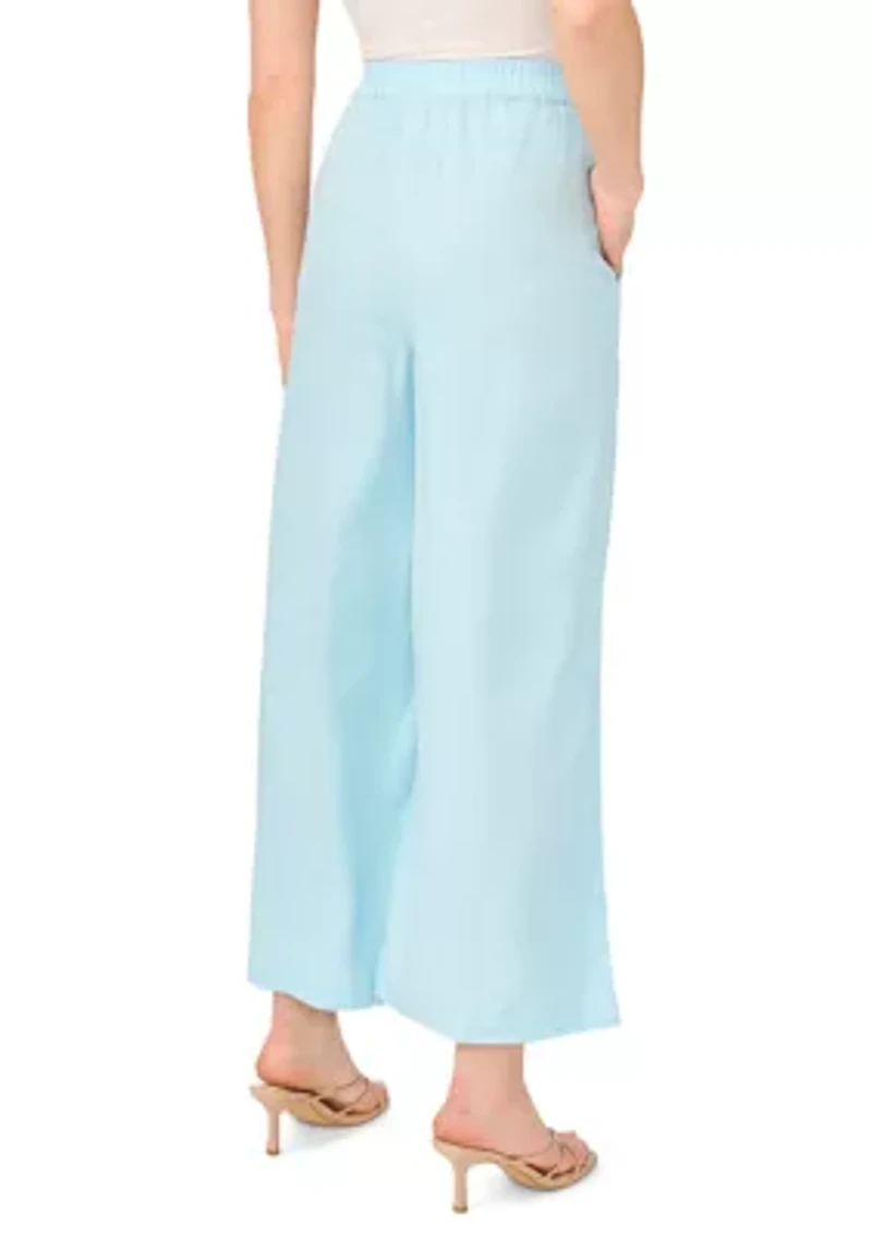 Petite Wide Leg Tencel Pants