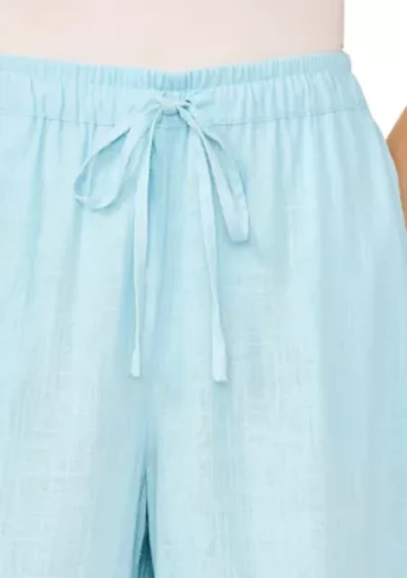 Petite Wide Leg Tencel Pants