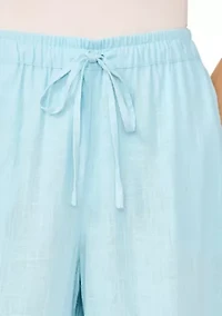 Petite Wide Leg Tencel Pants