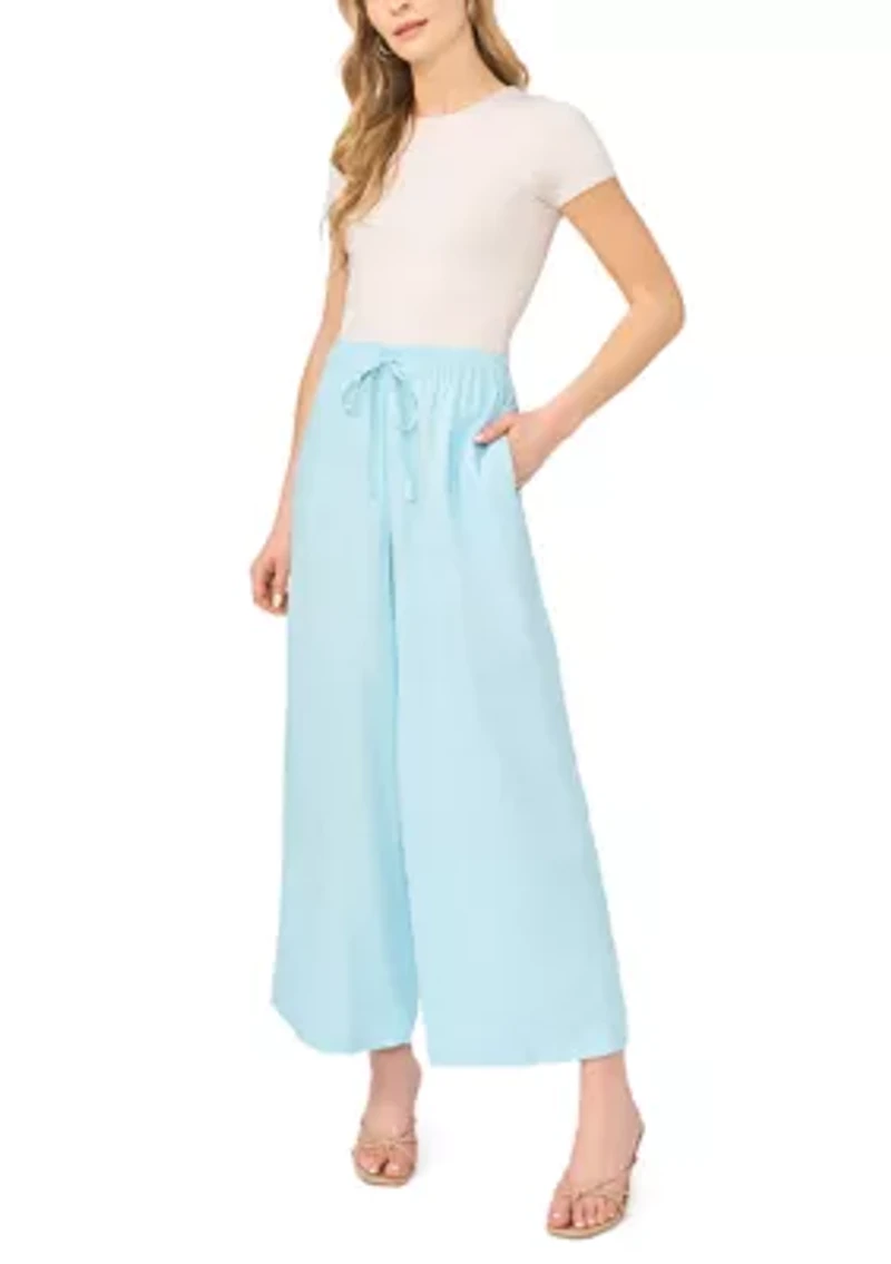 Petite Wide Leg Tencel Pants